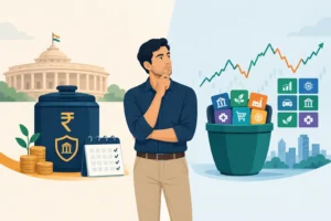 Indian investor comparing the stability of PPF with the market-linked nature of ELSS.
