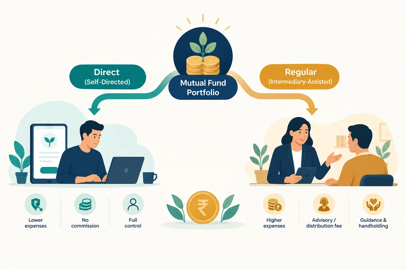 Direct vs Regular Mutual Funds: Differences, Costs and Returns